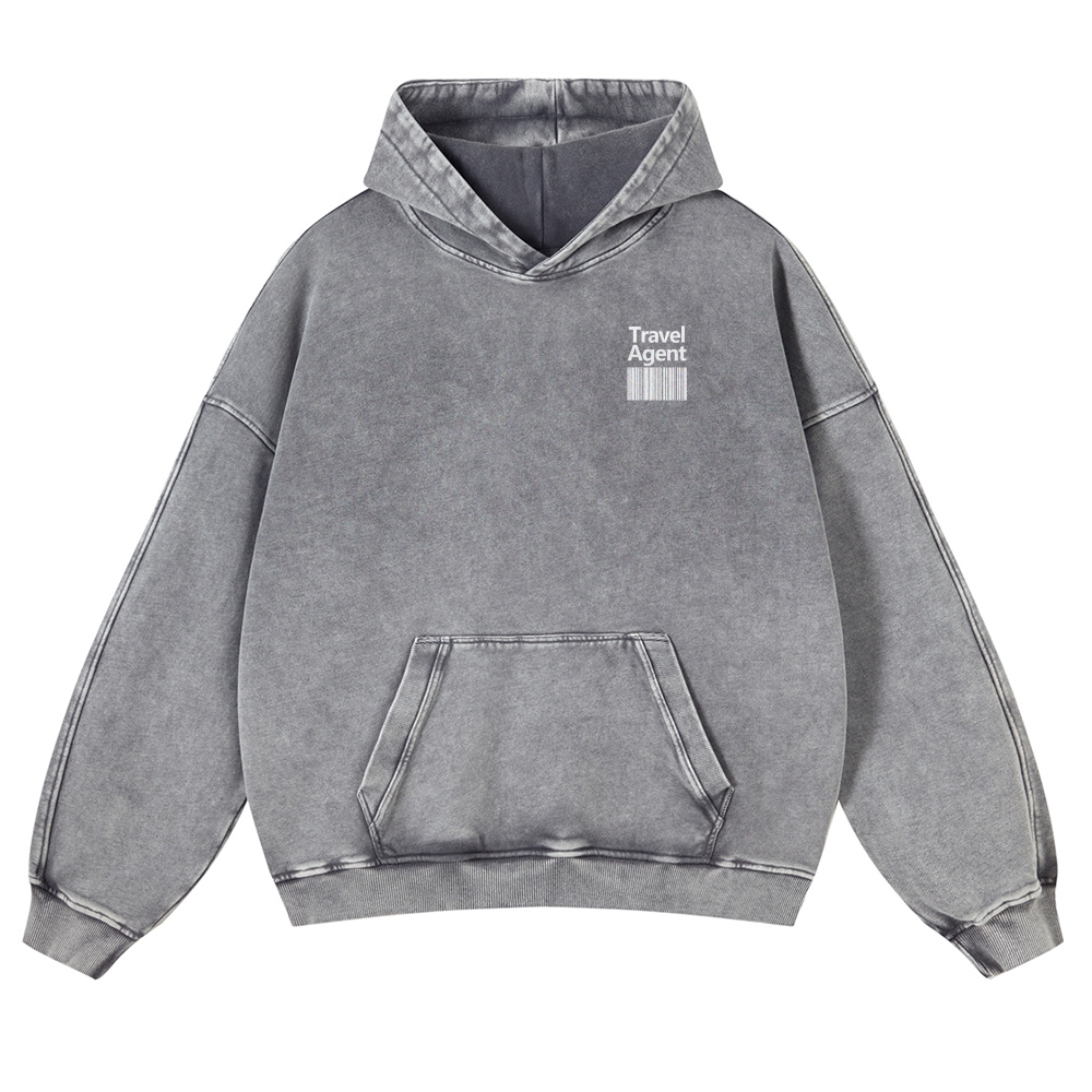 Travel Agent Casual Washed Hoodie