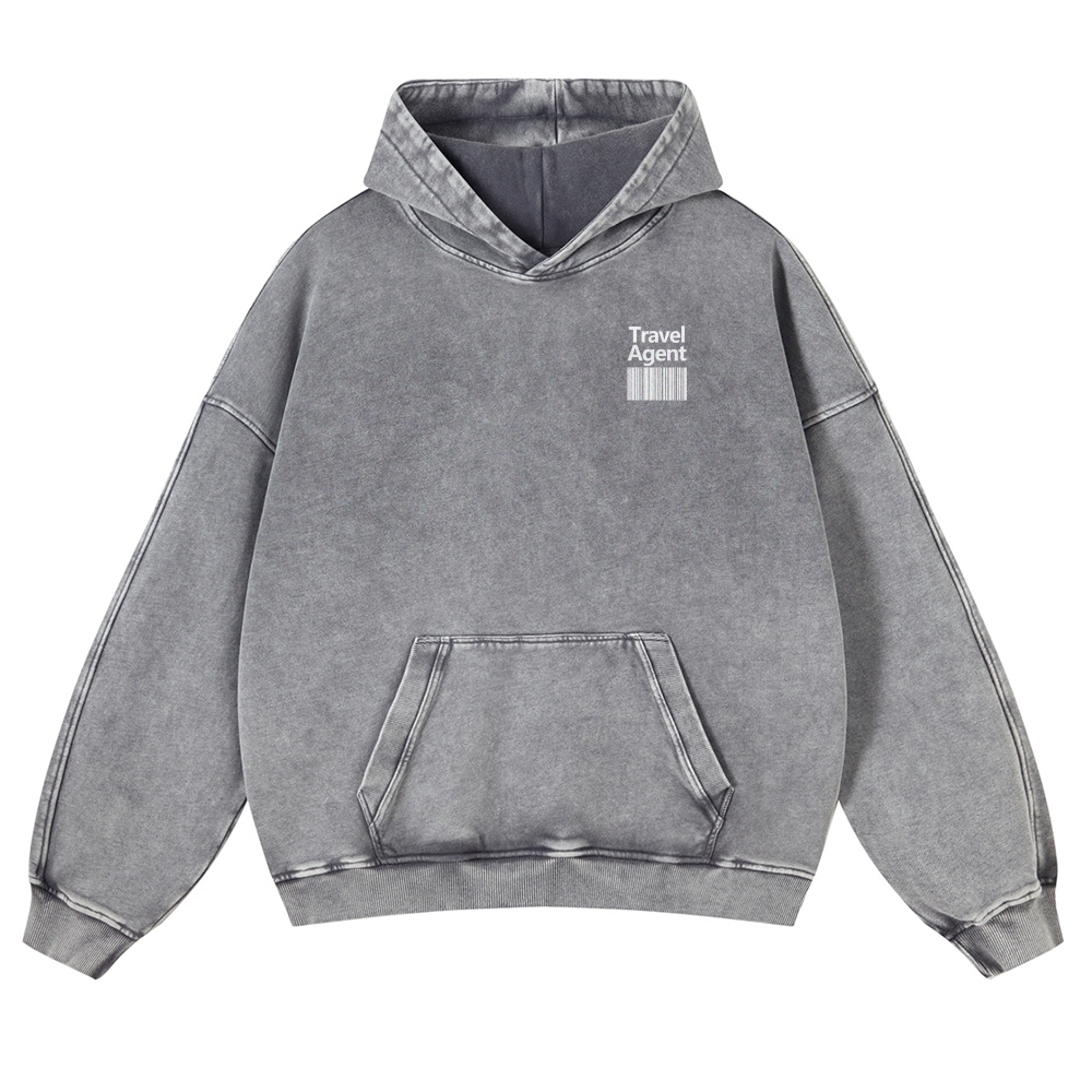 Travel Agent Casual Washed Hoodie