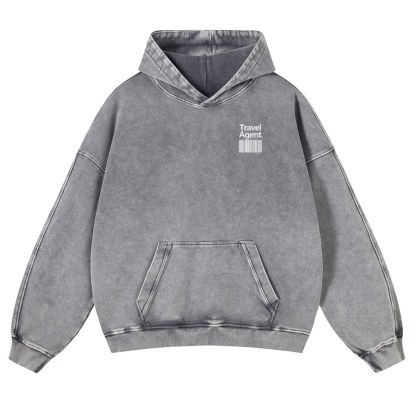 Travel Agent Casual Washed Hoodie