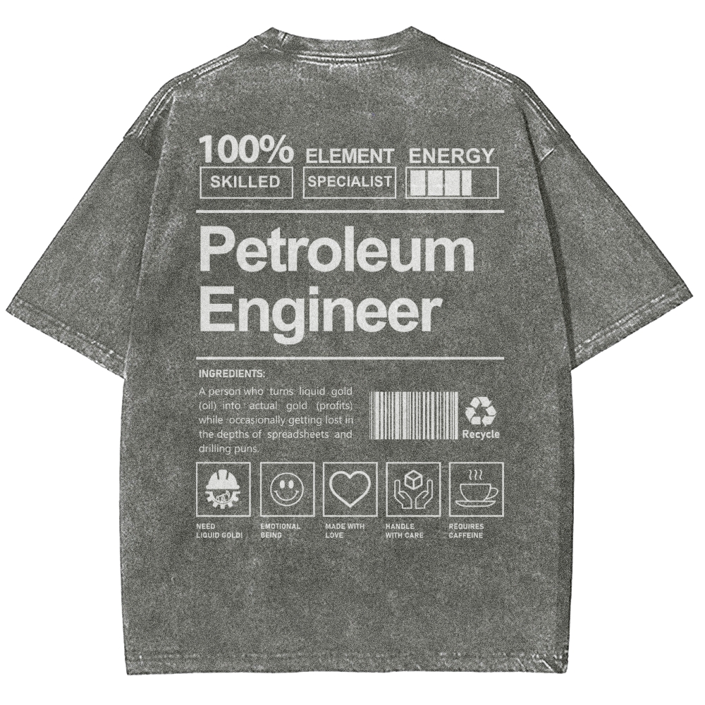 Petroleum Engineer Unisex Fit Washed T-Shirt