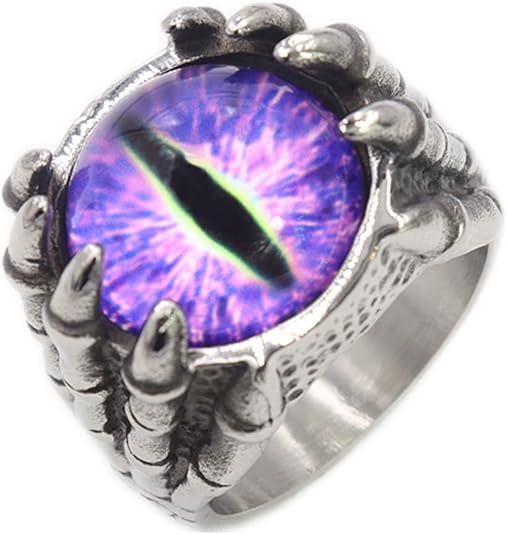 Wolf claw ring inlaid with devil's eye ring