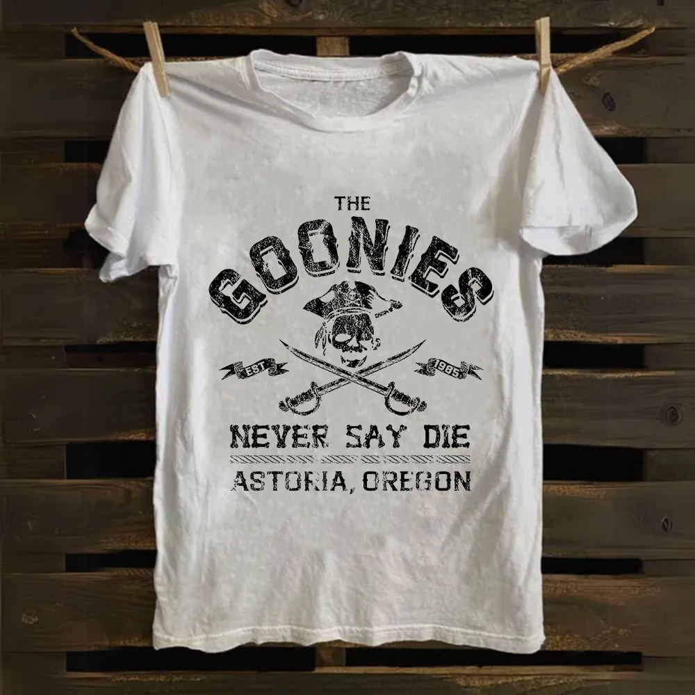 Unisex Vintage The Goonies Never Say Die cotton T-Shirt