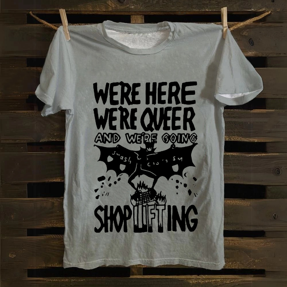 Unisex Vintage  We are Here， We are Queer Cotton T-Shirt