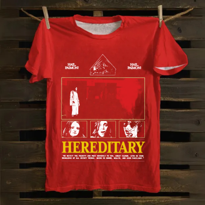 Unisex Vintage Hereditary Horror Movie  Cotton T-Shirt