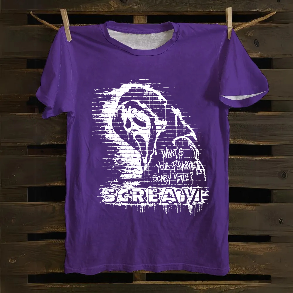 Unisex Vintage Scream horror movie Cotton T-Shirt