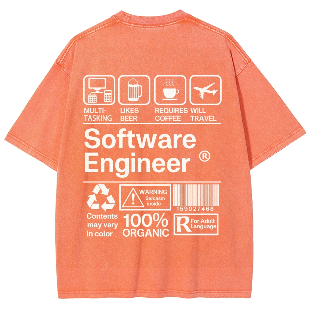 Software Engineer Unisex Fit Washed T-Shirt