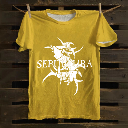 Unisex Vintage Sepultura Heavy Metal Band Cotton T-Shirt