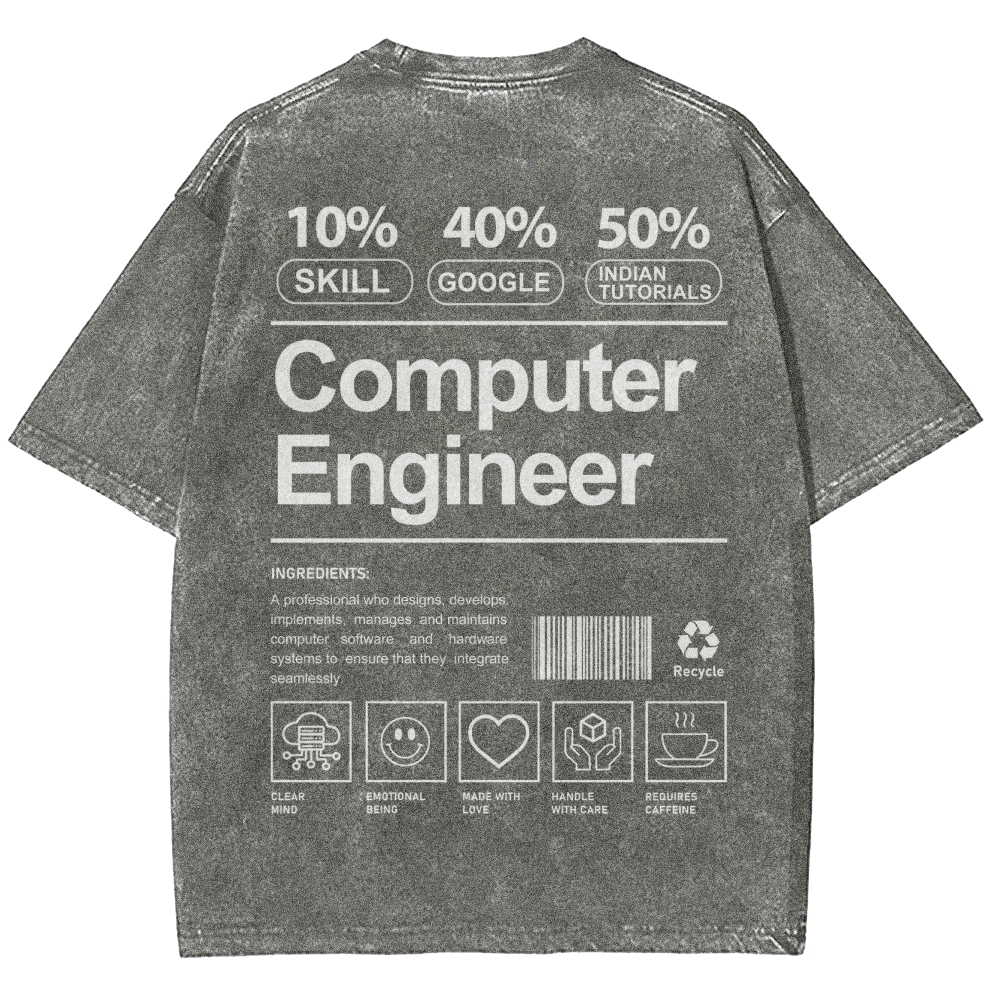 Computer Engineer Unisex Fit Washed T-Shirt