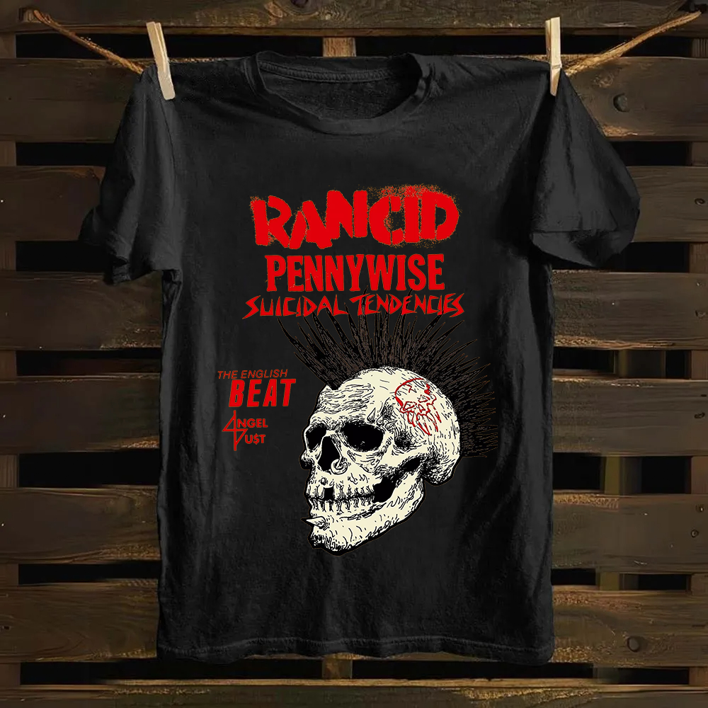 Rancid Skull Print Casua cotton T-Shirt