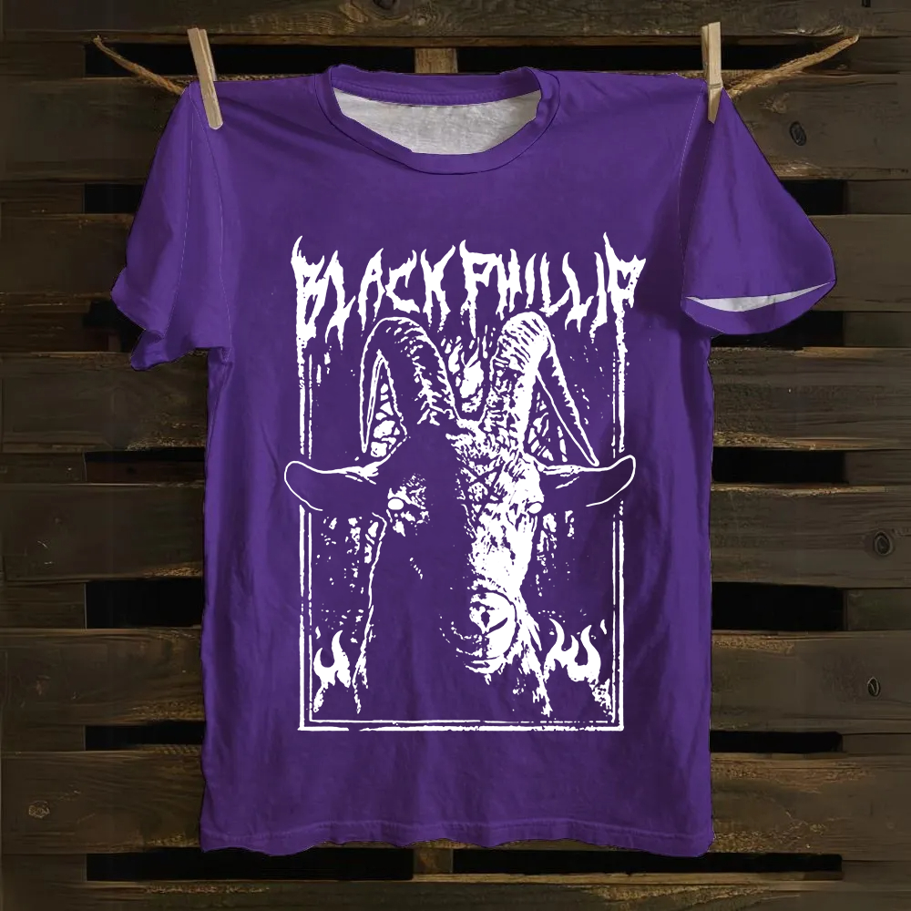 Unisex Vintage The Witch Black Phillip cotton T-Shirt