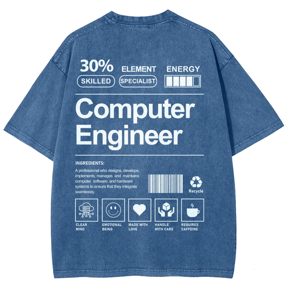 Computer Engineer Unisex Fit Washed T-Shirt