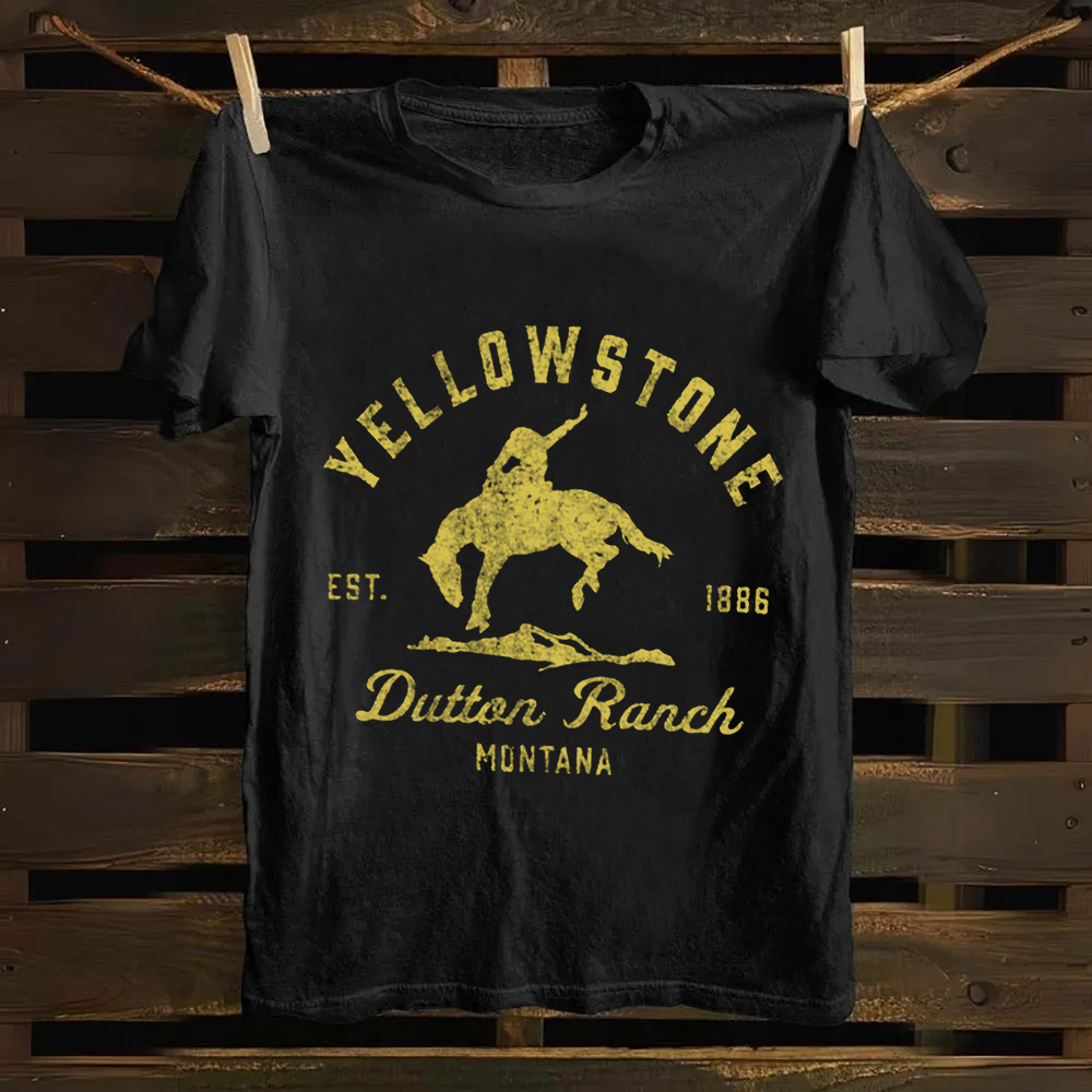 Unisex Vintage Yellowstone Dutton Ranch Cotton T-Shirt
