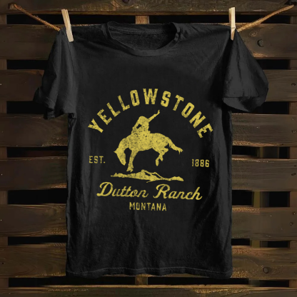 Unisex Vintage Yellowstone Dutton Ranch Cotton T-Shirt