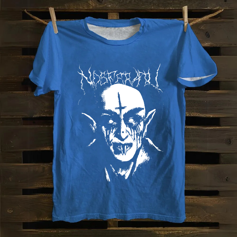 Unisex Vintage Black Metal Nosferatu Movie  Cotton T-Shirt
