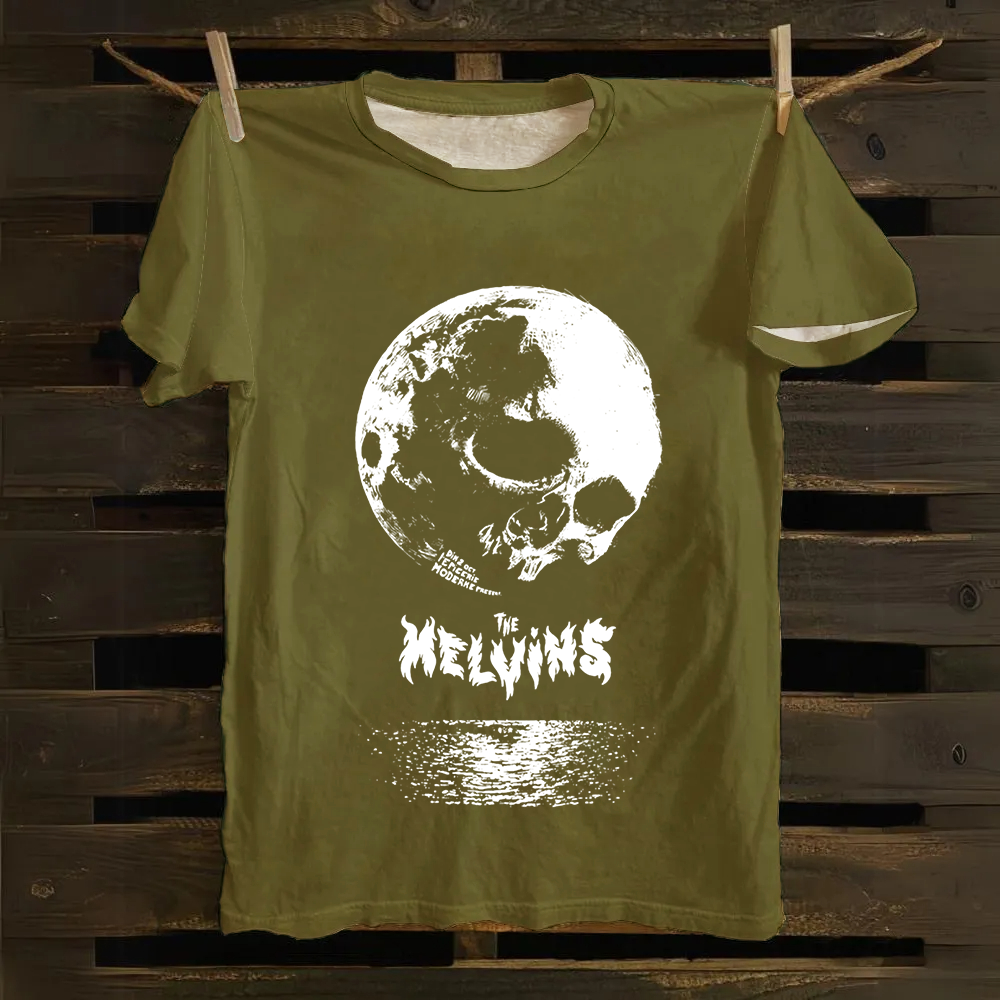 Unisex Casual The Melvins Concert Tour Moon Cotton T-Shirt