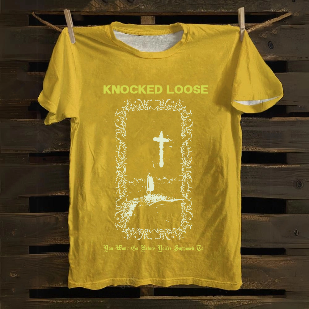 Unisex Vintage Cotton Knocked Loose Band T-Shirt