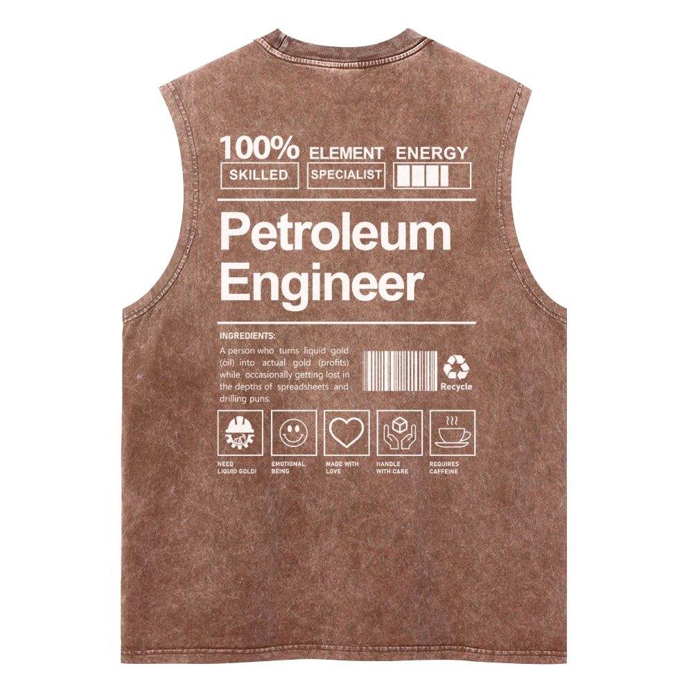 Petroleum Engineer Unisex Washed Tank Top