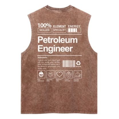 Petroleum Engineer Unisex Washed Tank Top
