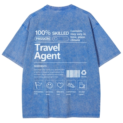 Travel Agent Unisex Fit Washed T-Shirt