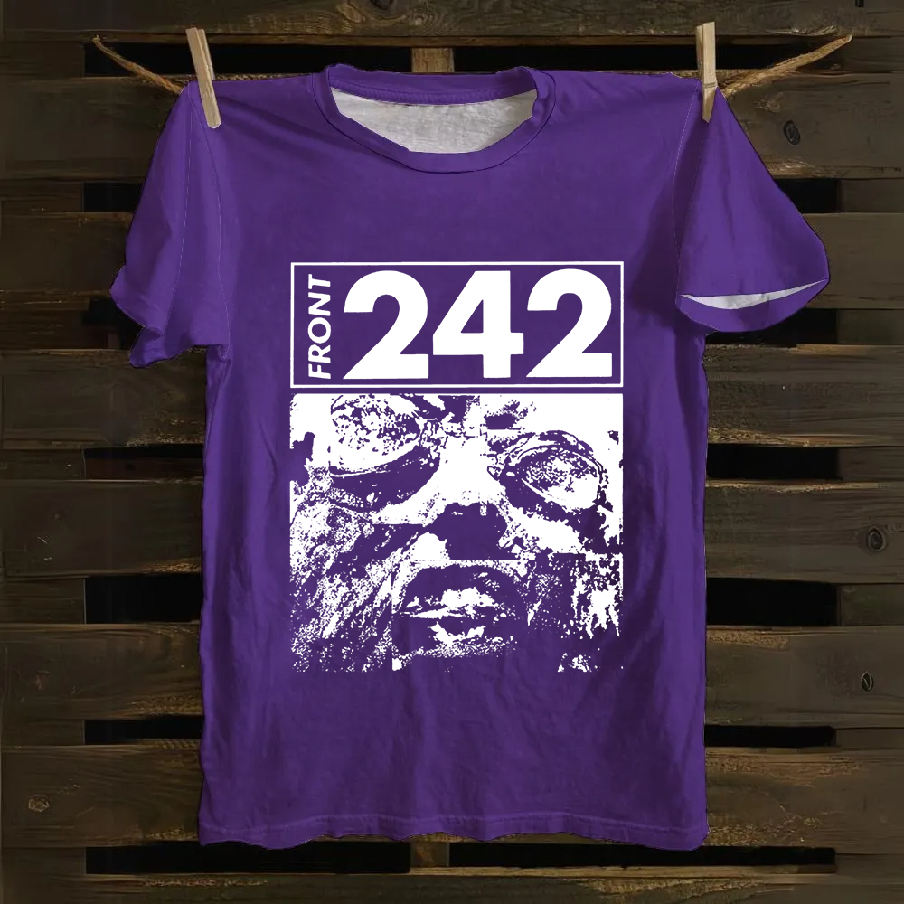 Unisex Vintage  Front 242 Rock Band Cotton T-Shirt