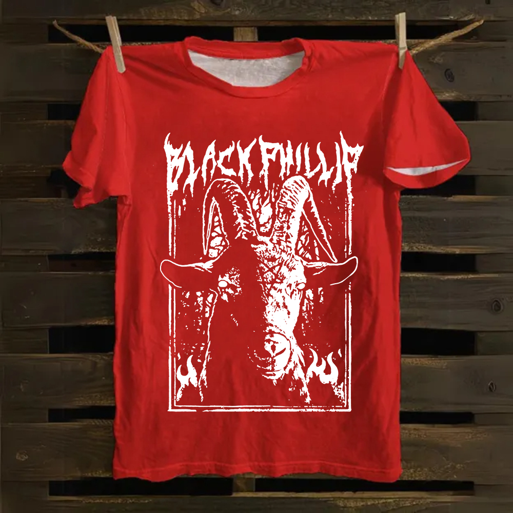 Unisex Vintage The Witch Black Phillip cotton T-Shirt