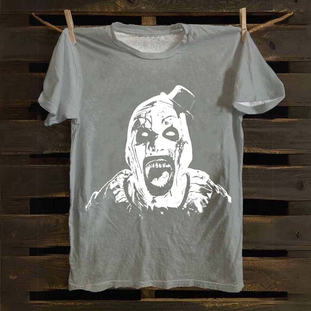 Unisex Vintage Cotton Terrifier 3 Art The Santa Clown T-Shirt