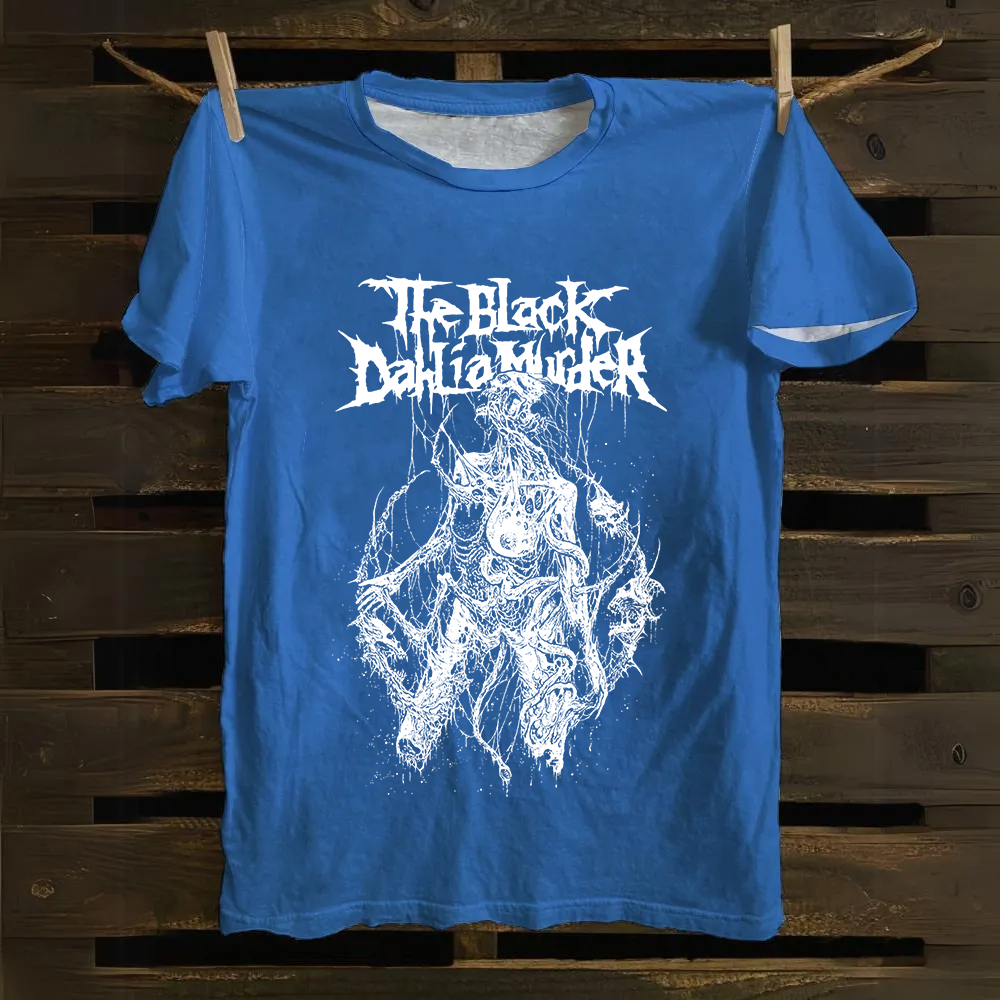 Unisex Vintage The Black Dahila Zombie Cotton T-Shirt