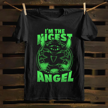 Unisex Vintage Cute Alien Nice Angel Cotton T-Shirt