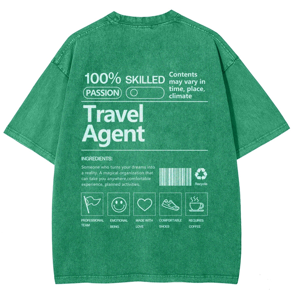 Travel Agent Unisex Fit Washed T-Shirt