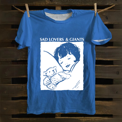Unisex Vintage  Sad Lovers & Giants Rock Band Cotton T-Shirt
