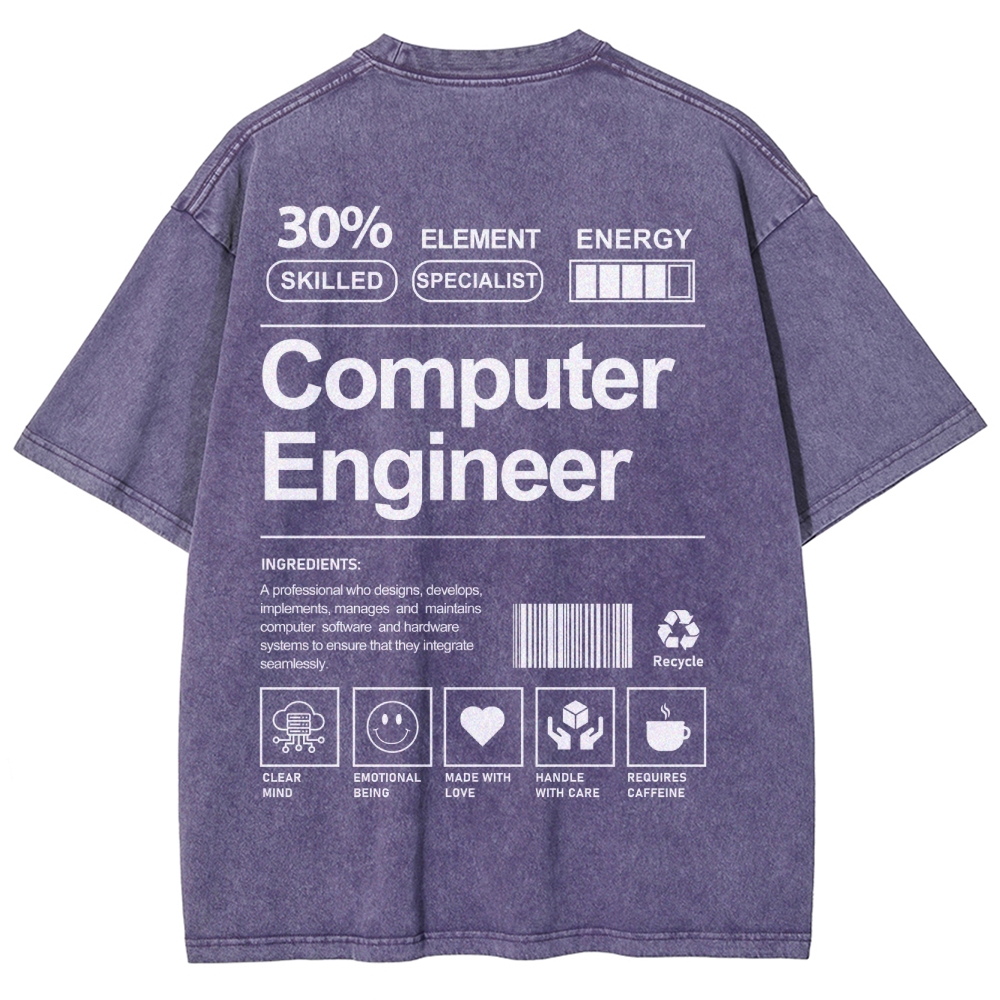 Computer Engineer Unisex Fit Washed T-Shirt