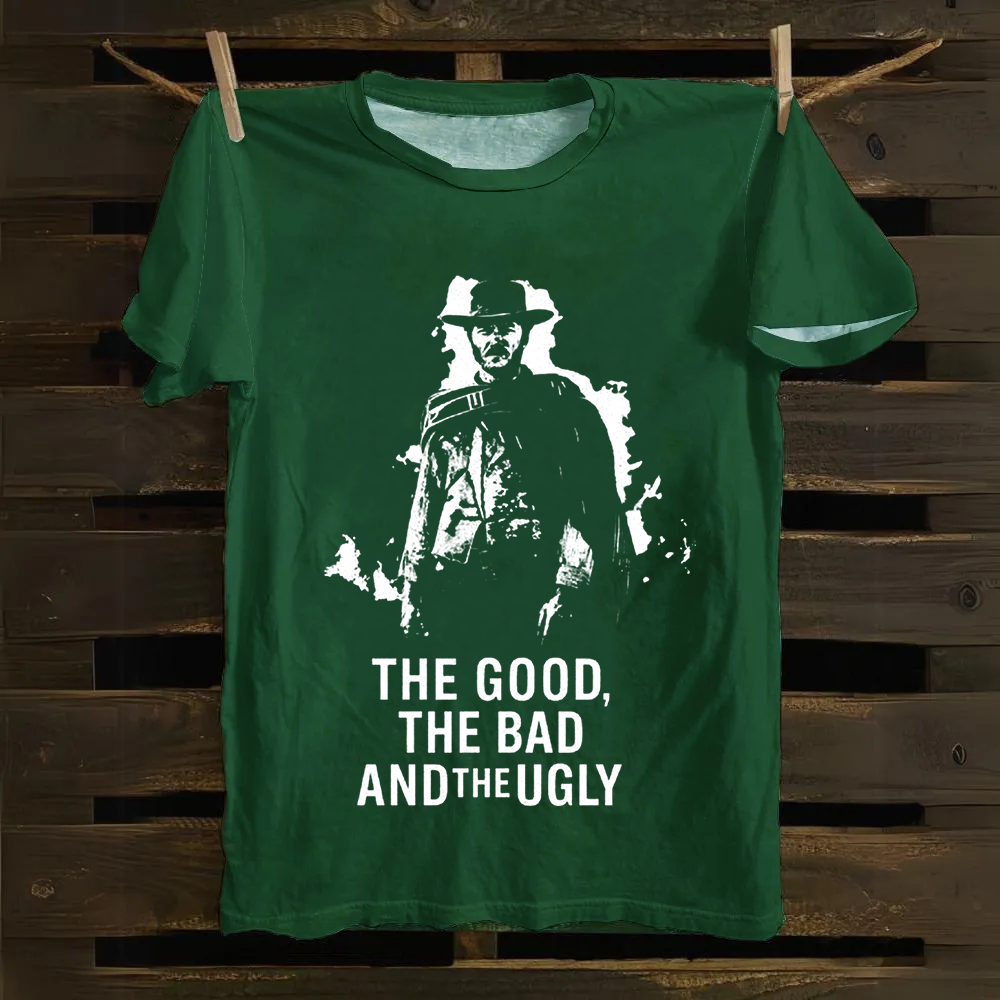 Unisex Vintage The good ,the bad,the ugly, spaghetti Western movie  Cotton T-Shirt