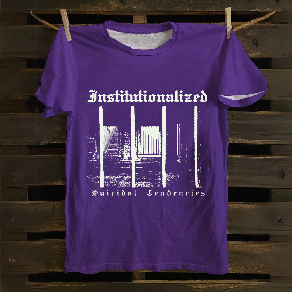 Unisex Vintage  Suicidal Tendencies Band Institutionalized Cotton T-Shirt