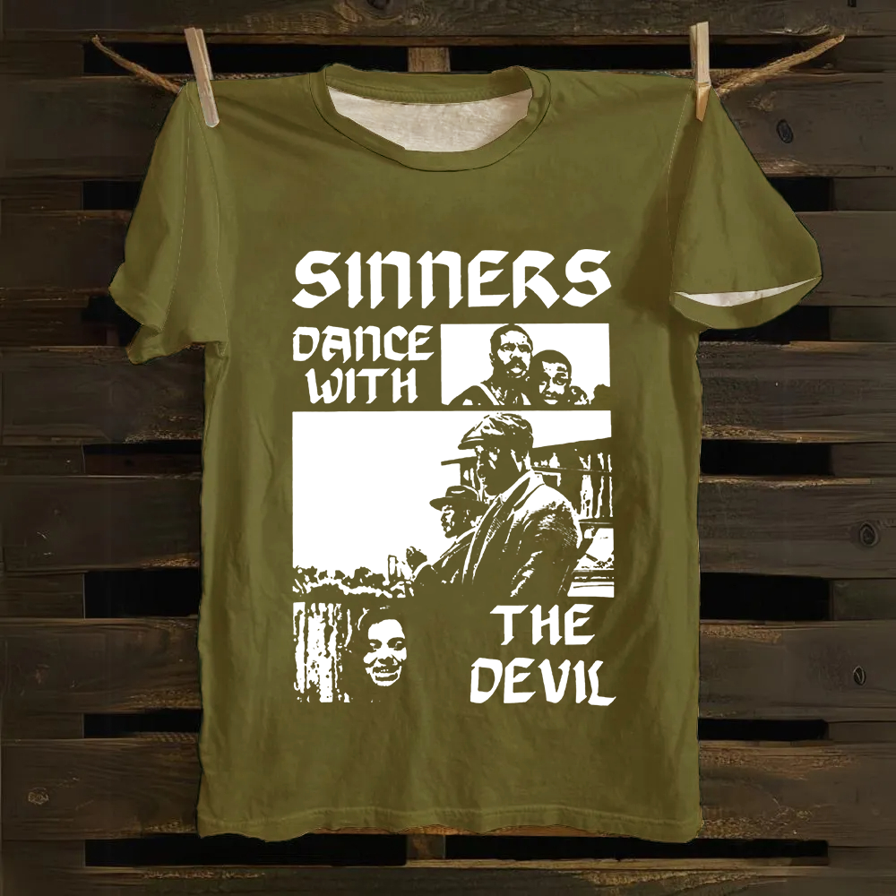Unisex Vintage Sinners Horror Movie Cotton T-Shirt
