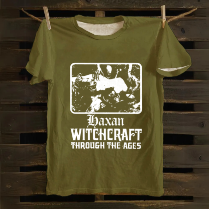 Unisex Vintage Häxan  Witchcraft Through The Ages Horror Movie  Cotton T-Shirt  