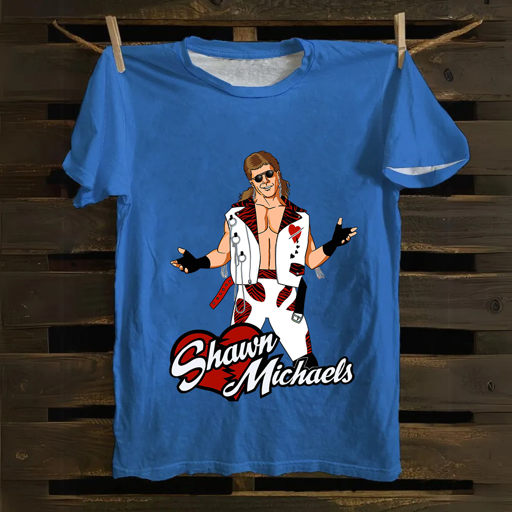 WWE Shawn Michaels Casual Printed Cotton T-Shirt