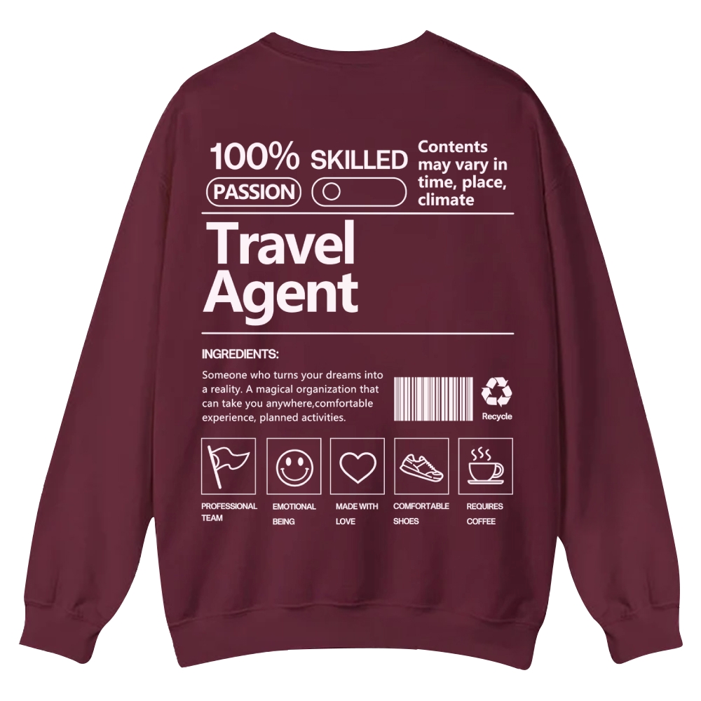 Travel Agent Casual Crewneck Sweatshirt