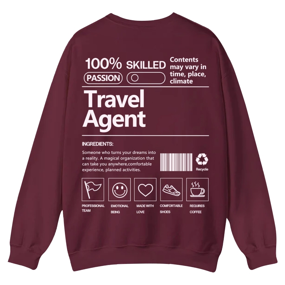 Travel Agent Casual Crewneck Sweatshirt
