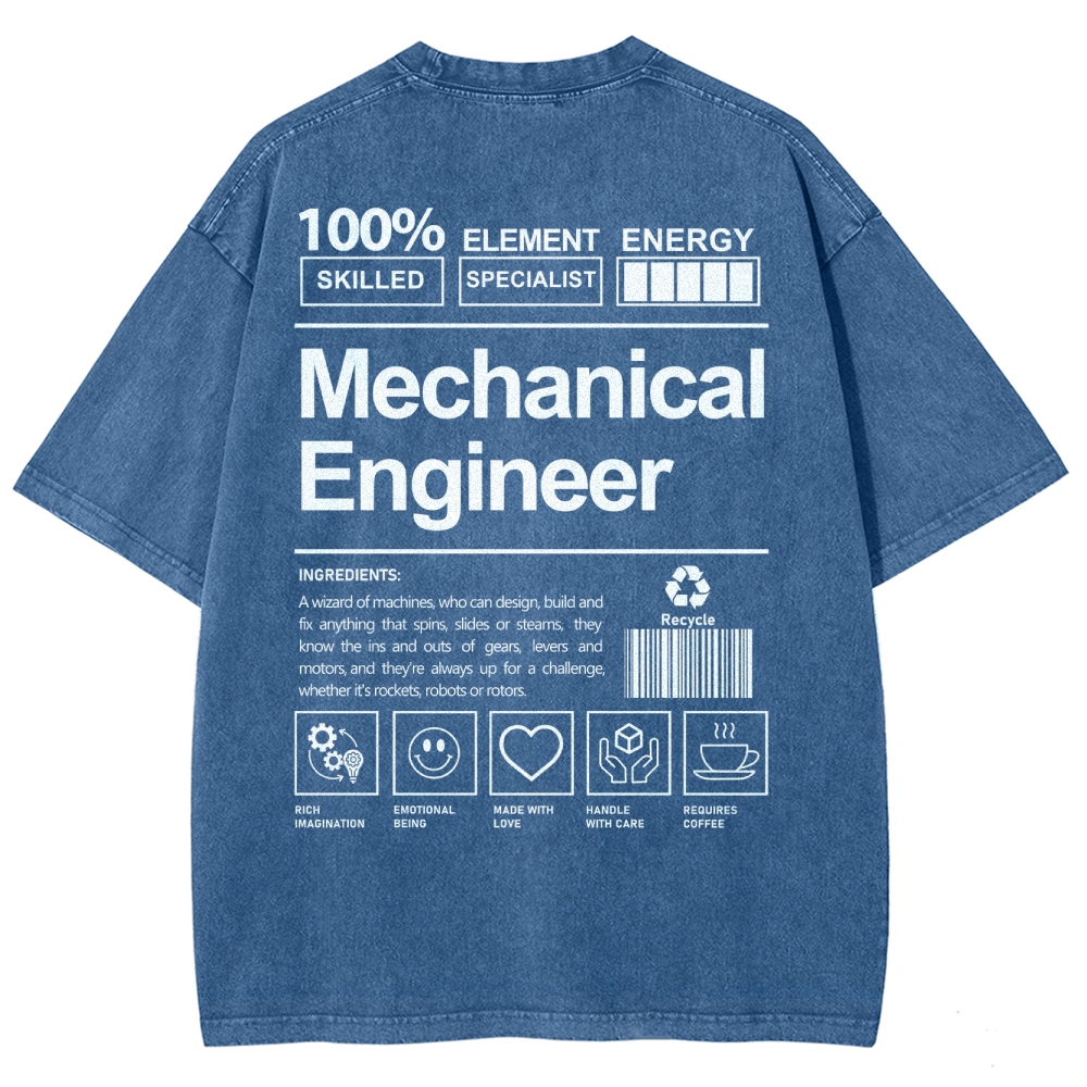 Mechanical Engineer Unisex Fit Washed T-Shirt