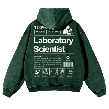Laboratory Scientist Casual Washed Hoodie