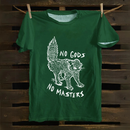 Unisex Vintage No Gods No Masters cotton T-Shirt