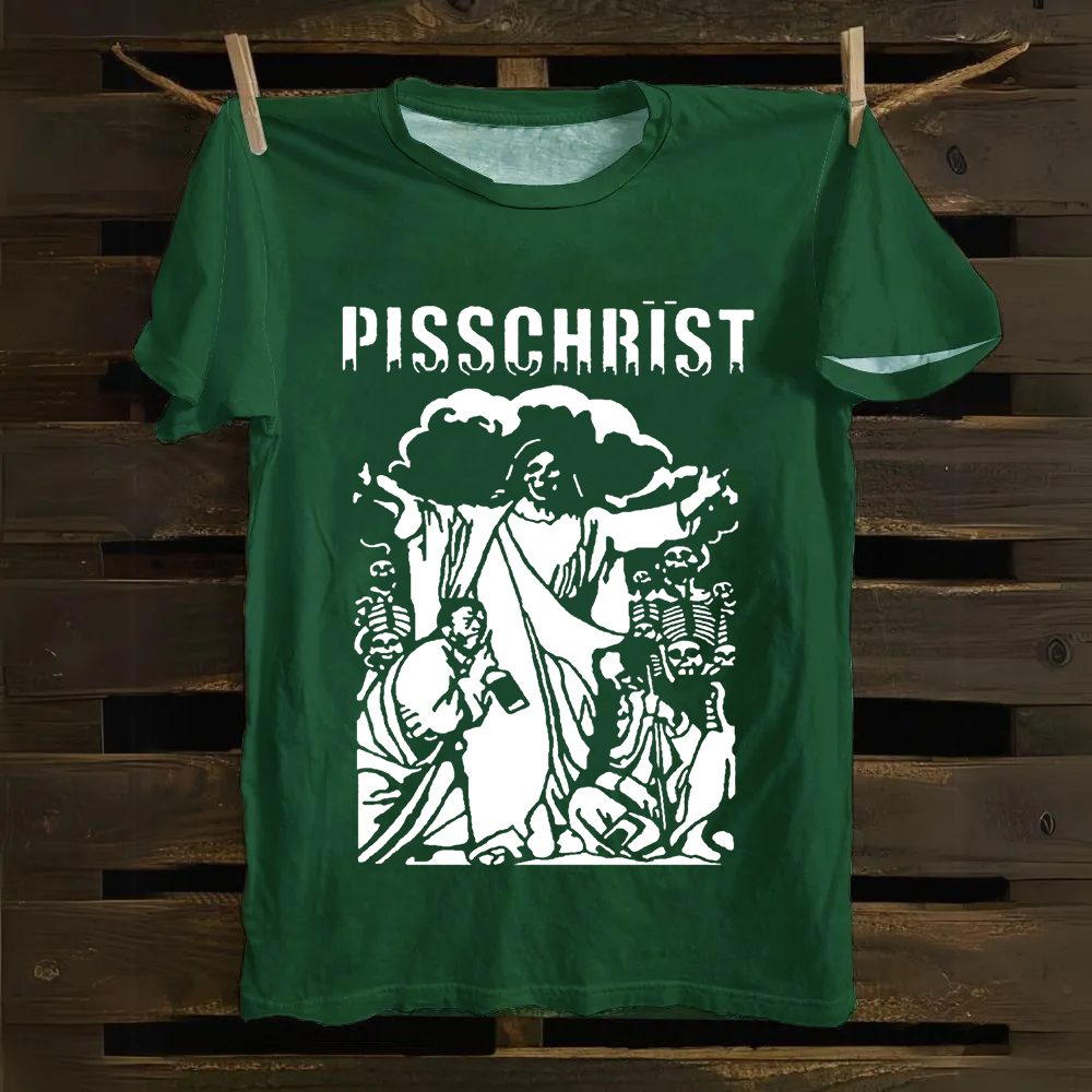 Unisex Vintage Pisschrist Band Cotton T-Shirt