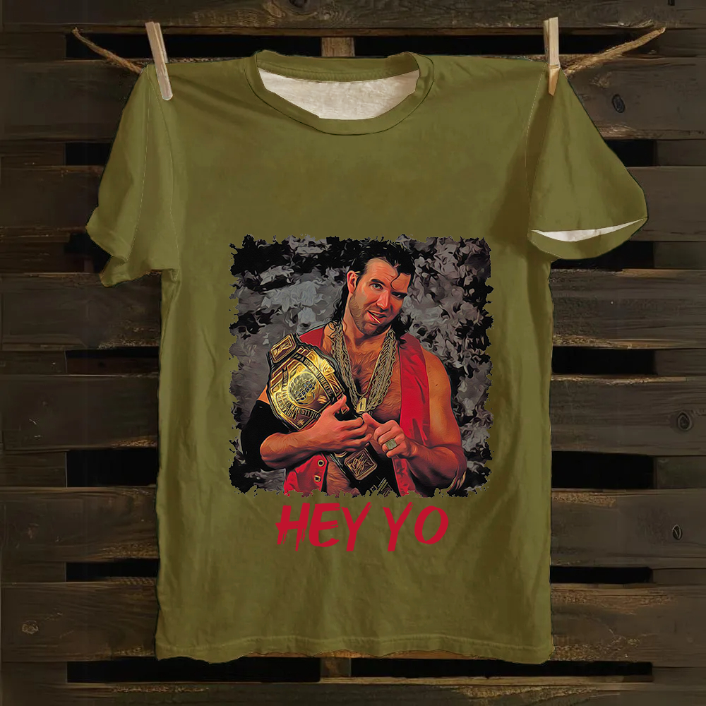 WWE Razor Ramon-Scott Hall HEY YO Casual Printed Cotton T-Shirt