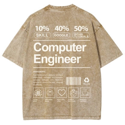 Computer Engineer Unisex Fit Washed T-Shirt