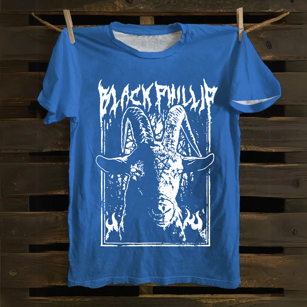 Unisex Vintage The Witch Black Phillip cotton T-Shirt