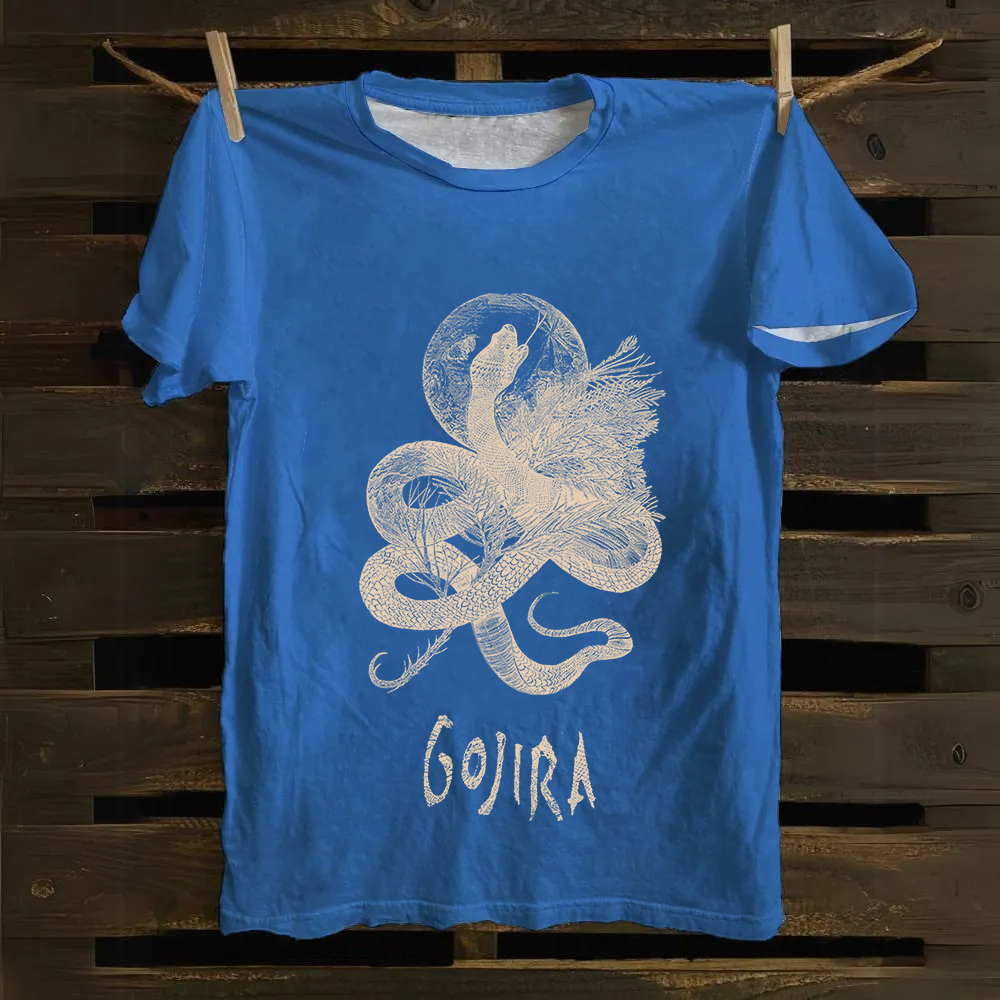 Unisex Vintage Gojira Heavy Metal Band Cotton T-Shirt