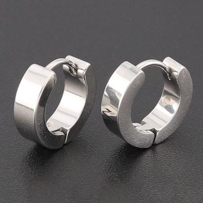 Minimalist Solid Color Stainless Steel Huggie Earrings