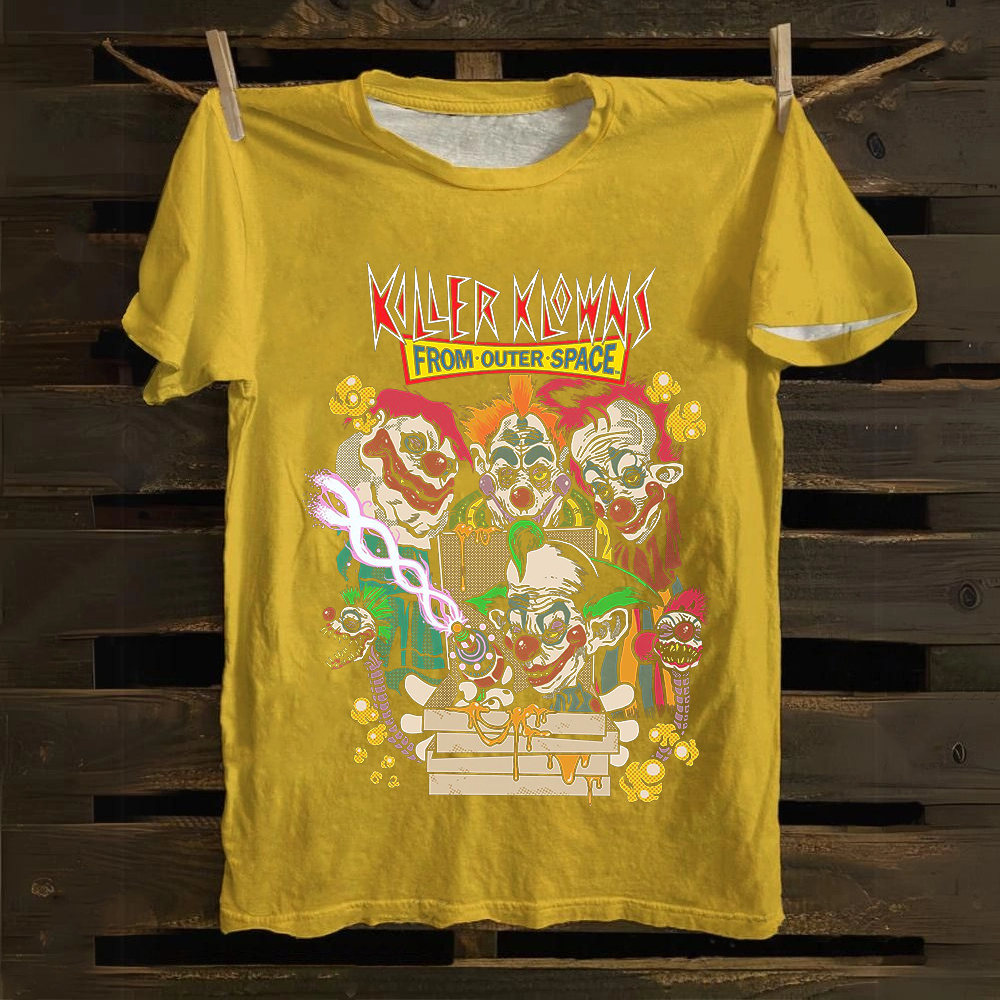 Unisex Vintage Killer Klowns from Outer Space Horror Movie Cotton T-Shirt