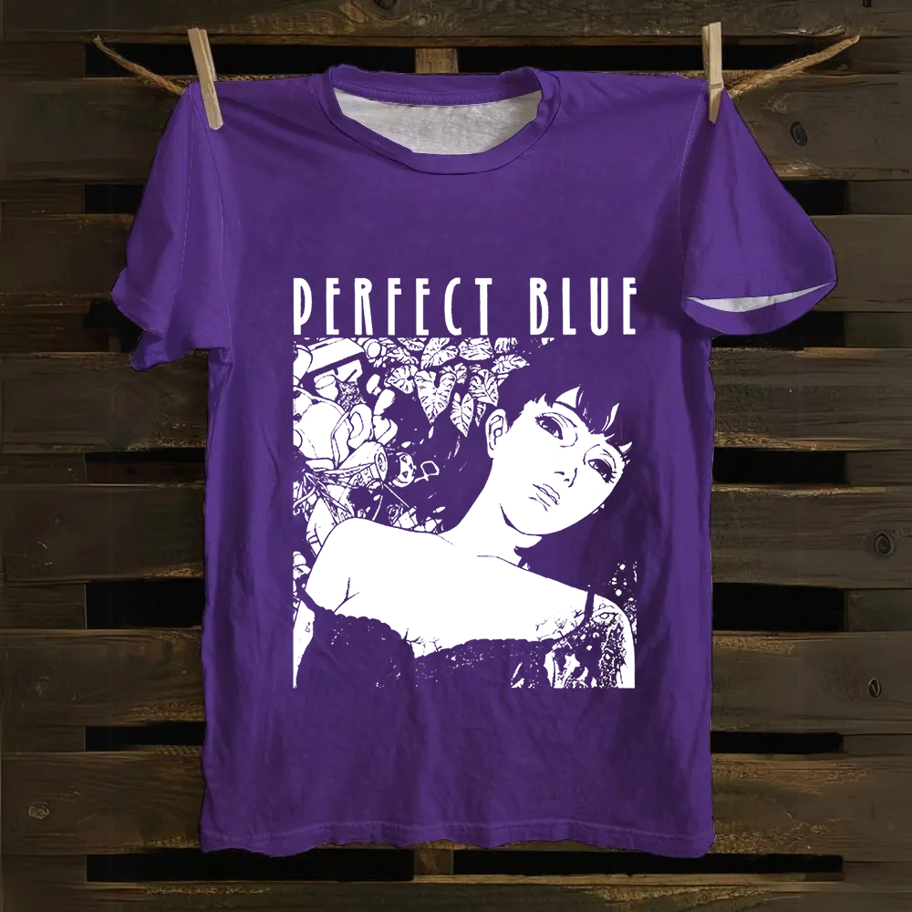 Unisex Vintage  Perfect Blue Horror Movie Cotton T-Shirt