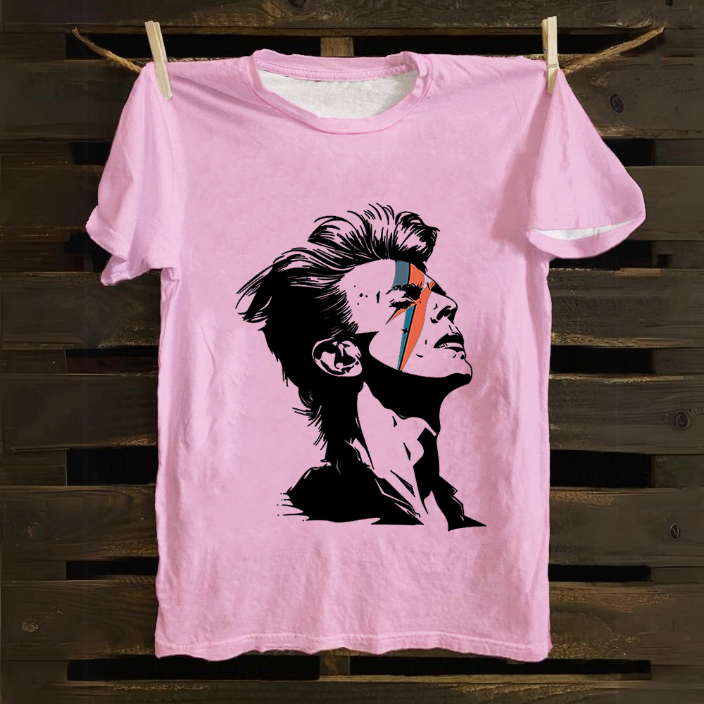 Unisex Vintage  Cotton David Bowie Aladdin Sane Singer T-Shirt